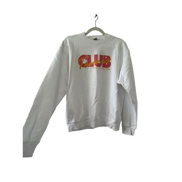 Sporty & Rich Crew Neck Tennis Club Cotton Sweatshirt Men’s White Size Small - Picture 1 of 5